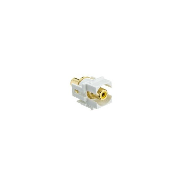 Cable Wholesale Keystone Insert, White, Recessed RCA Female Coupler (Yellow RCA) 324-220WY - main